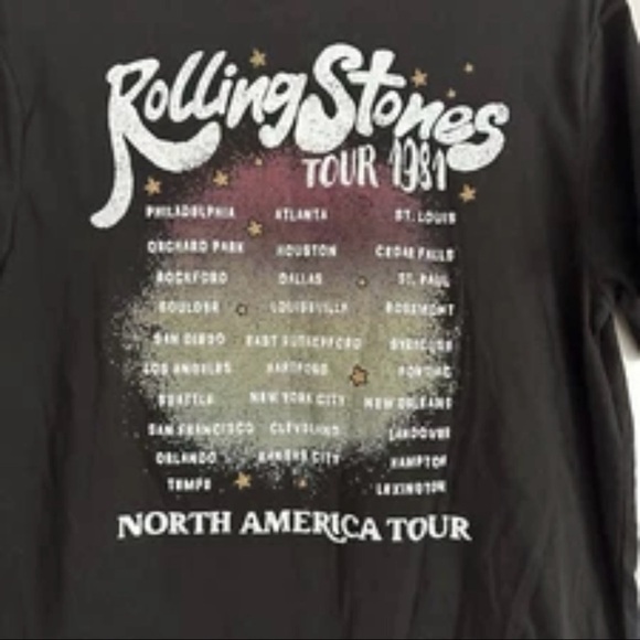 New Rolling Stones T Shirt L Womens 1981 North America Tour Rock & Roll Band - Picture 9 of 9
